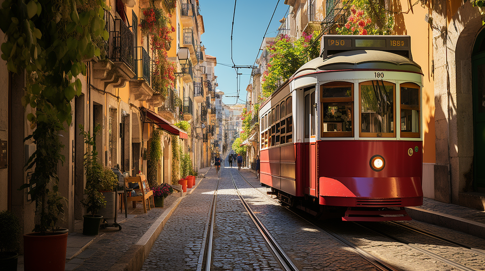 Scenic view of a street in Lisbon, a top digital nomad destination in 2023